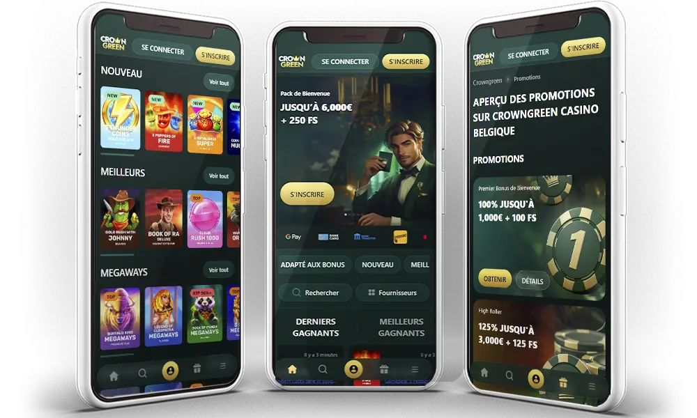Application CrownGreen Belgique: télécharger l'APK pour Android et l'application Web pour iOS